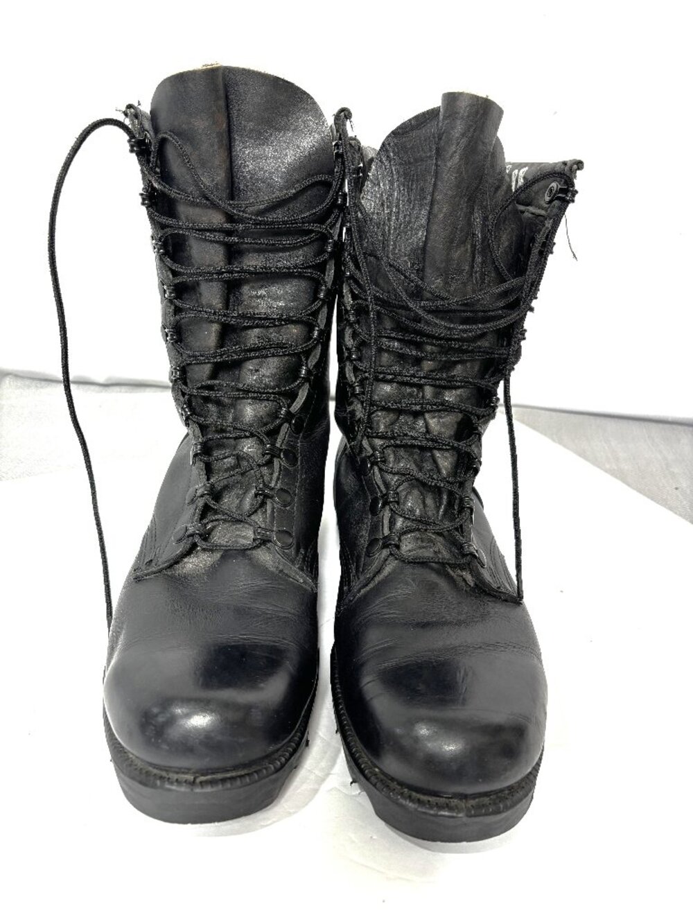 Vtg RO Search 2 - 88 Military Combat  Bk Leather Lace up Boots Sz 10